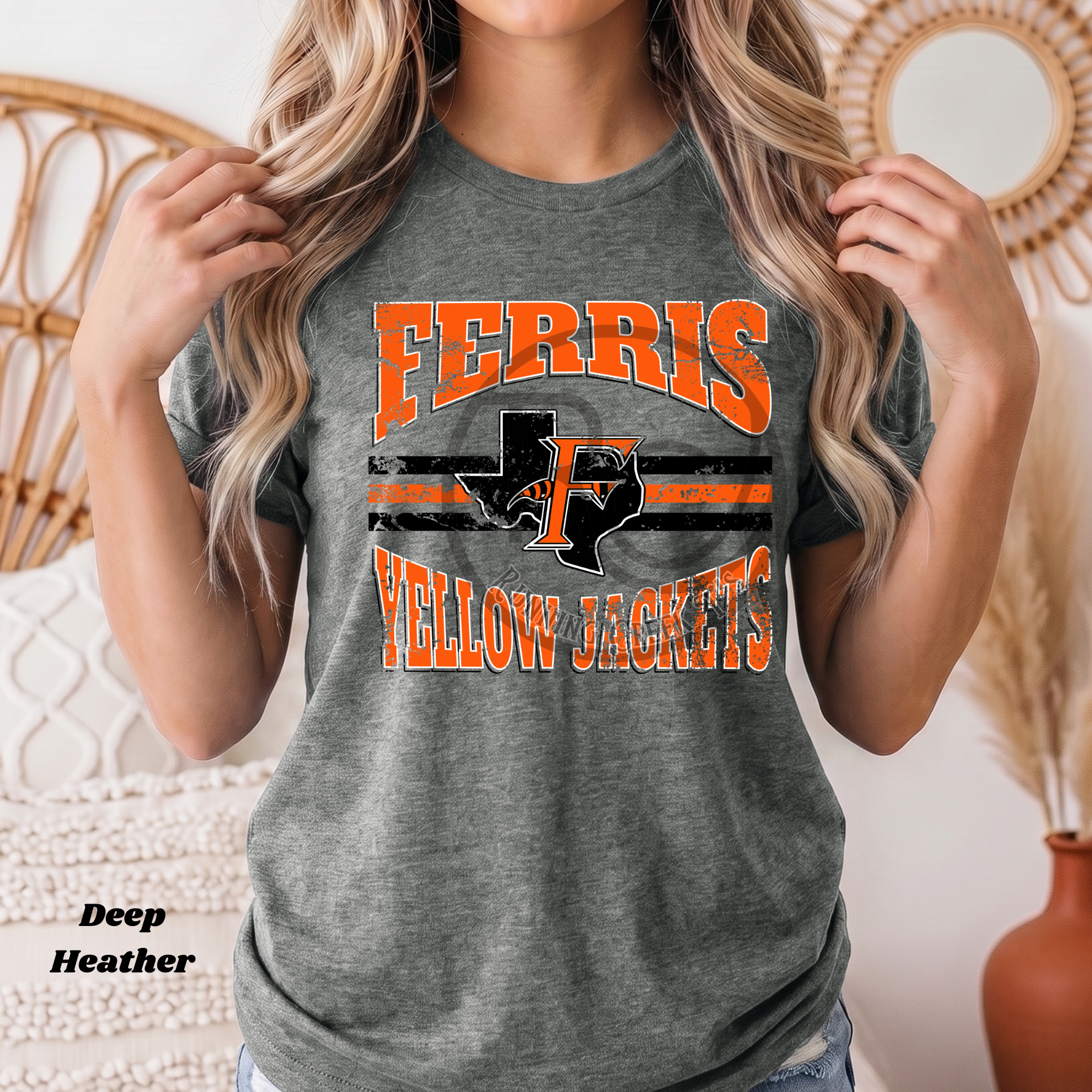 Ferris Yellow Jackets Curved Stripe Spirit Wear